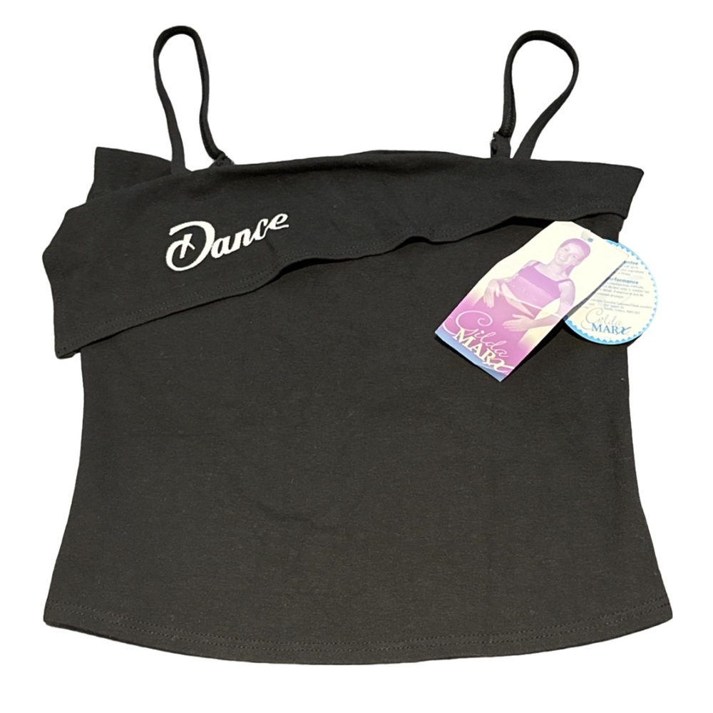 GILDA MARX women's black dance tank with support, size medium. BNWT.